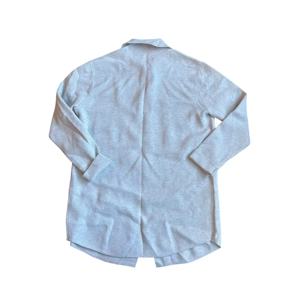 Babaton Aritzia Society Sweater Heather Grey Button-Up Knit Shacket Women's XS